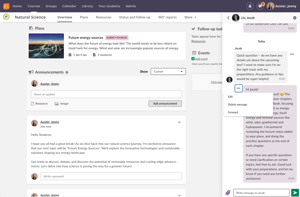Skjermbilde av det nye meldingssystemet