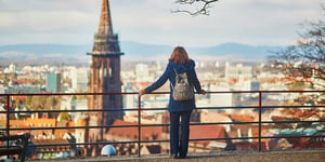 girl looking over german vista